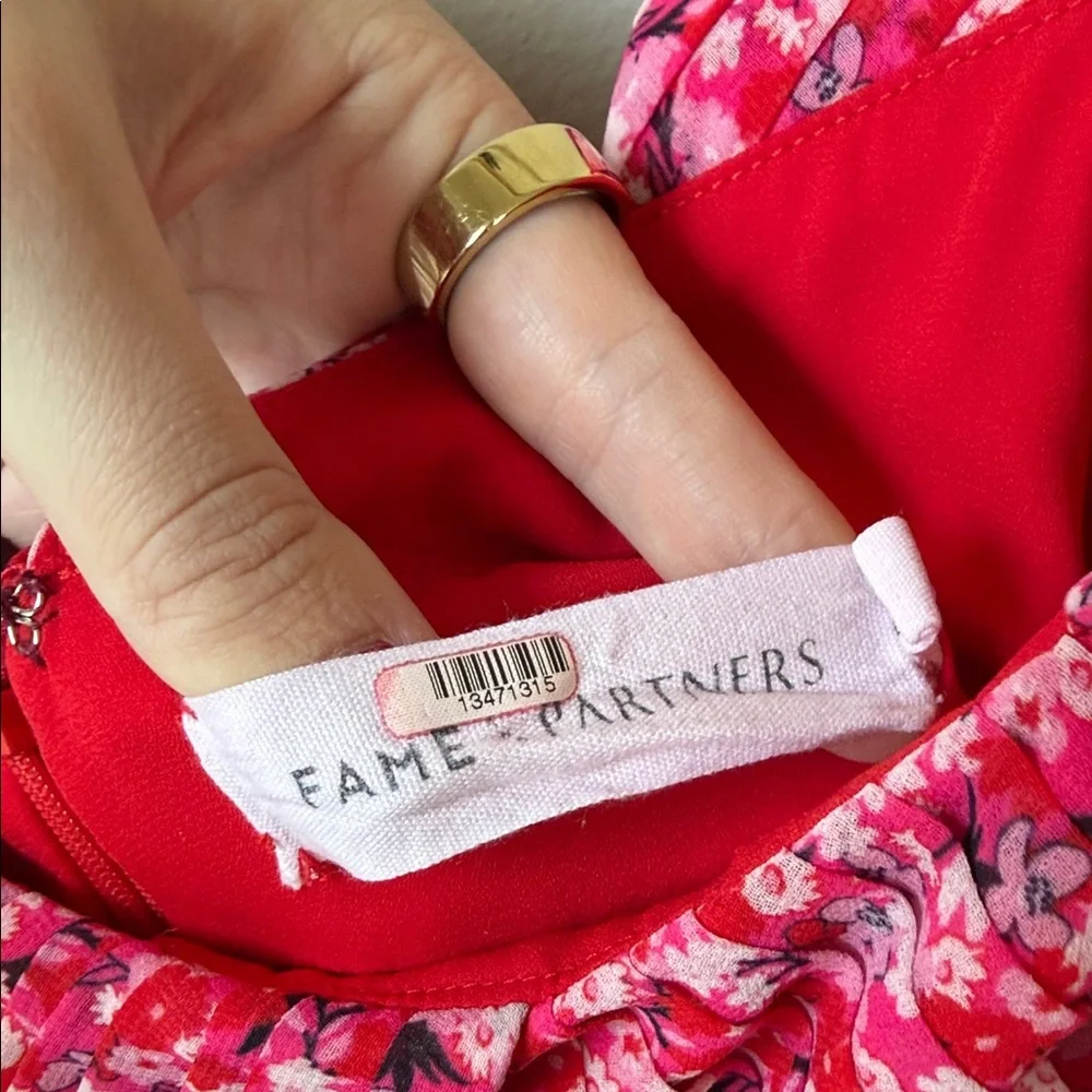 Pink Floral Maxi Dress with Ruffle Bodice - Picture 6 of 9